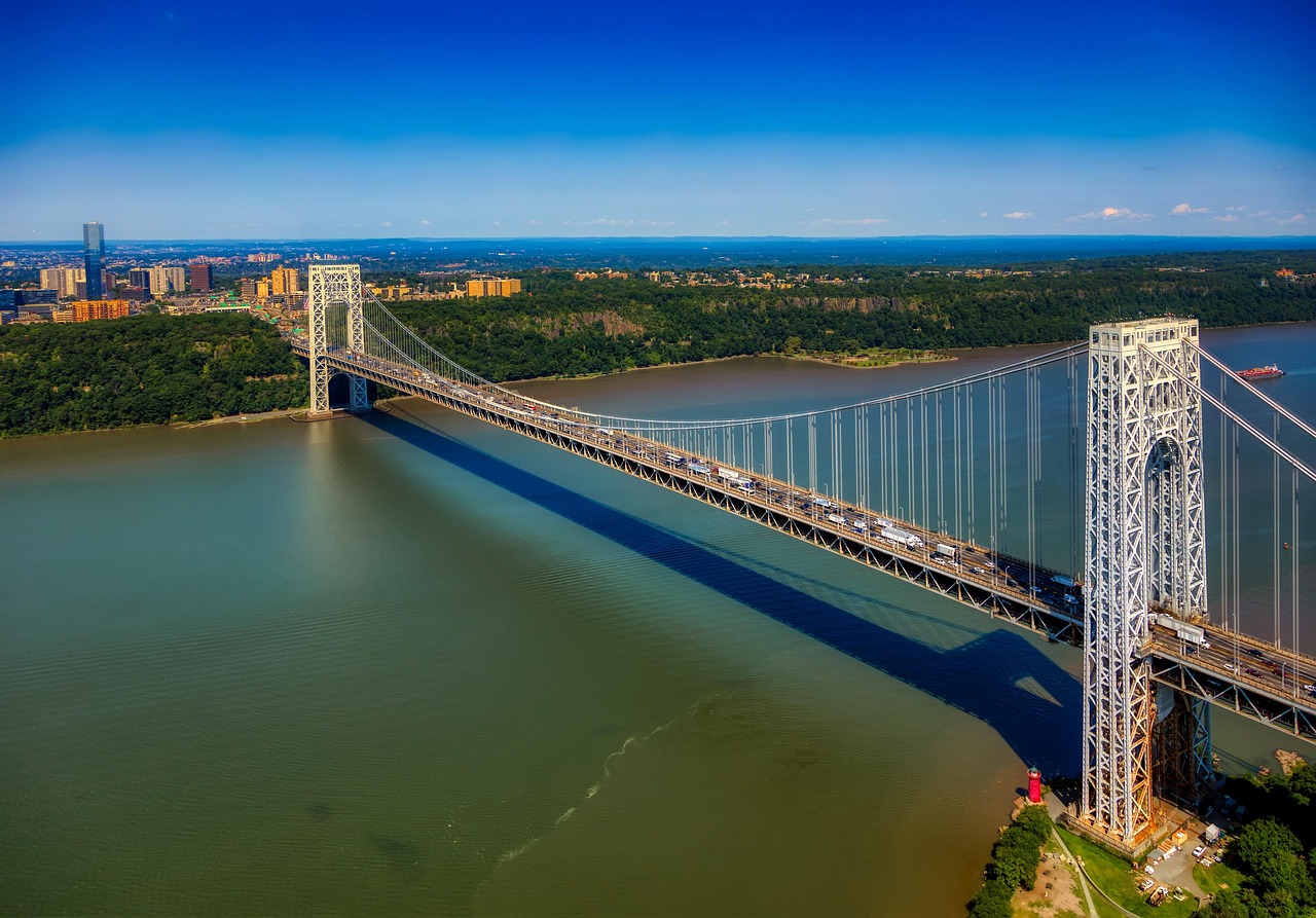 George Washington Bridge and Hudson River view