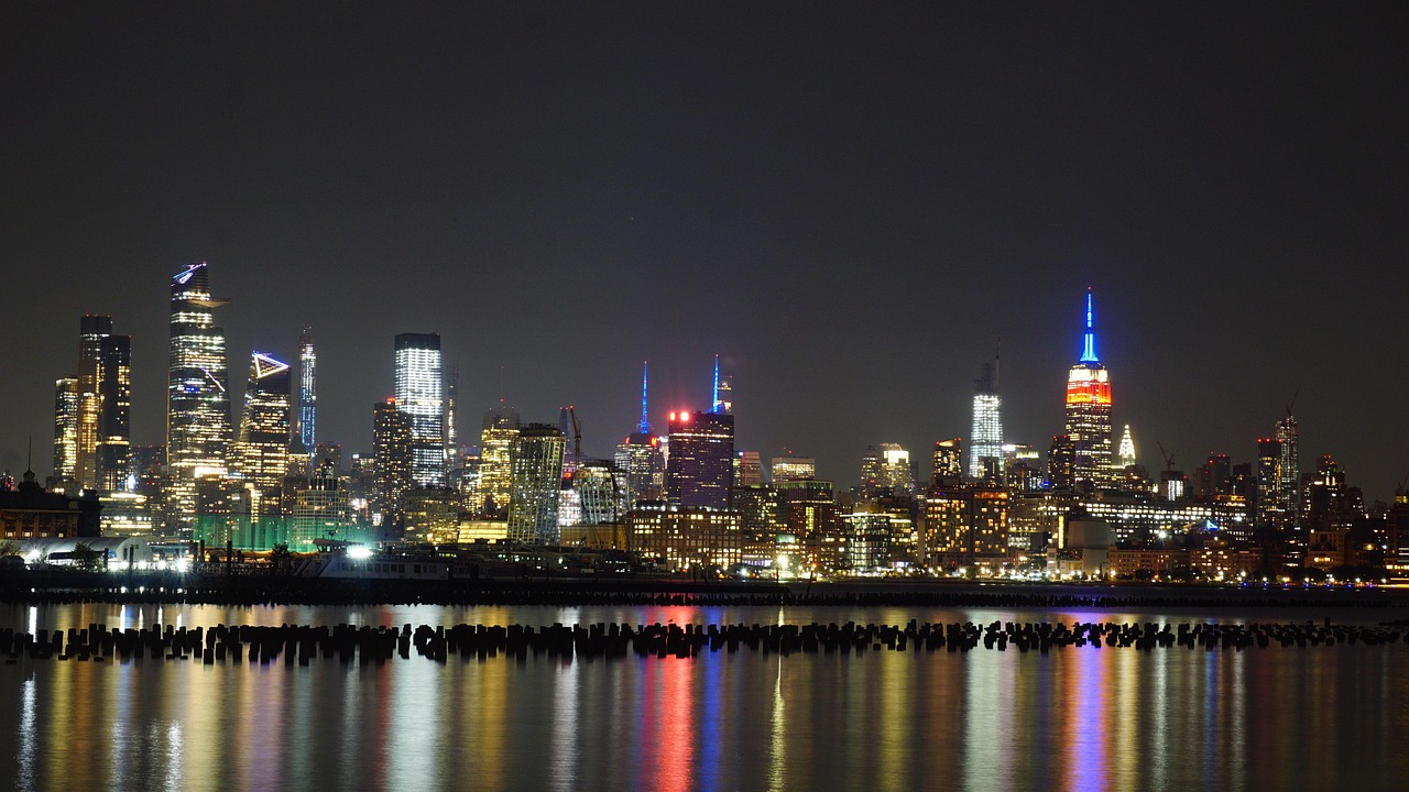 Hoboken waterfront park with view of NYC