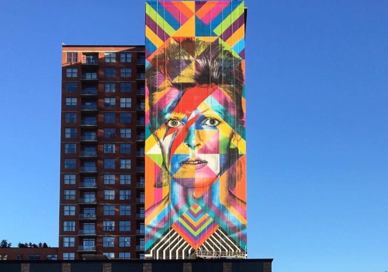 Historic brick architecture and street life